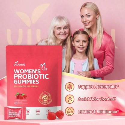 VPOAJ Cranberry Probiotic Gummies| Targeting Body Odor, Women's Health, And Body Balance| Vegan (60 Gummies Per Pack)