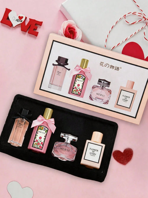 WARMKISS 4-Piece Set Of Fresh And Elegant And Fresh Ladies' Perfumes, Blending The Flavors Of Fresh Fruits And Delicate Floral Scents, Is Naturally Refreshing And Gentle. It Is Suitable For Daily Com