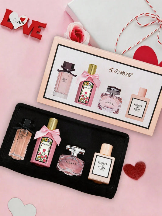 WARMKISS 4-Piece Set Of Fresh And Elegant And Fresh Ladies' Perfumes, Blending The Flavors Of Fresh Fruits And Delicate Floral Scents, Is Naturally Refreshing And Gentle. It Is Suitable For Daily Com