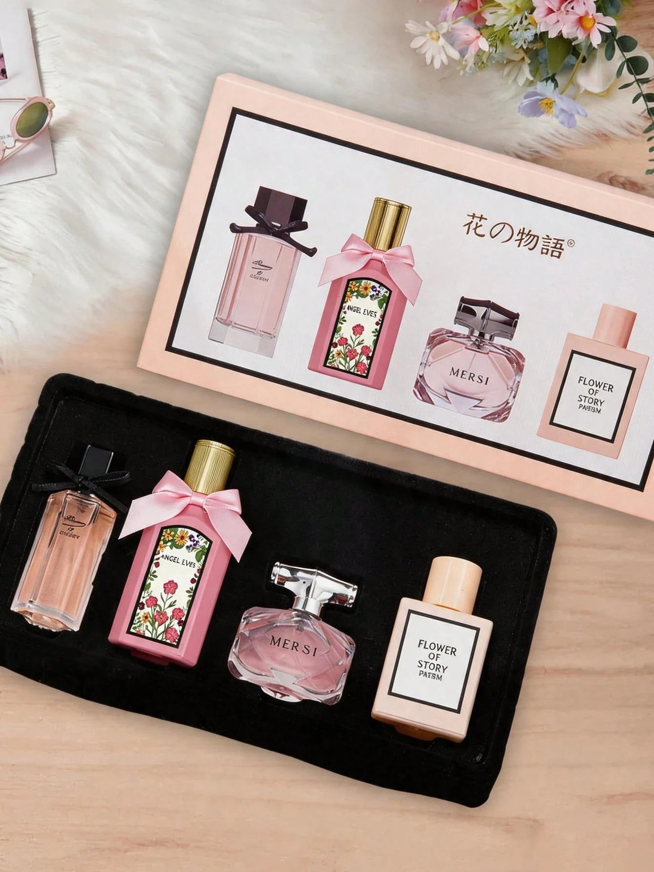 WARMKISS 4-Piece Set Of Fresh And Elegant And Fresh Ladies' Perfumes, Blending The Flavors Of Fresh Fruits And Delicate Floral Scents, Is Naturally Refreshing And Gentle. It Is Suitable For Daily Com