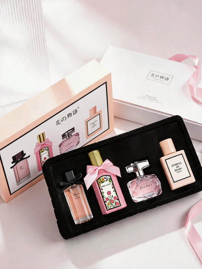 WARMKISS 4-Piece Set Of Fresh And Elegant And Fresh Ladies' Perfumes, Blending The Flavors Of Fresh Fruits And Delicate Floral Scents, Is Naturally Refreshing And Gentle. It Is Suitable For Daily Com