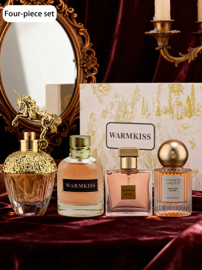 WARMKISS 4-Piece Set Of Fresh And Elegant And Fresh Ladies' Perfumes, Blending The Flavors Of Fresh Fruits And Delicate Floral Scents, Is Naturally Refreshing And Gentle. It Is Suitable For Daily Com