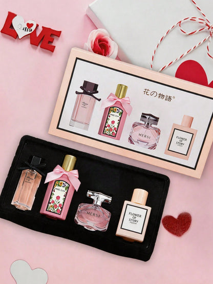 WARMKISS 4-Piece Set Of Fresh And Elegant And Fresh Ladies' Perfumes, Blending The Flavors Of Fresh Fruits And Delicate Floral Scents, Is Naturally Refreshing And Gentle. It Is Suitable For Daily Com