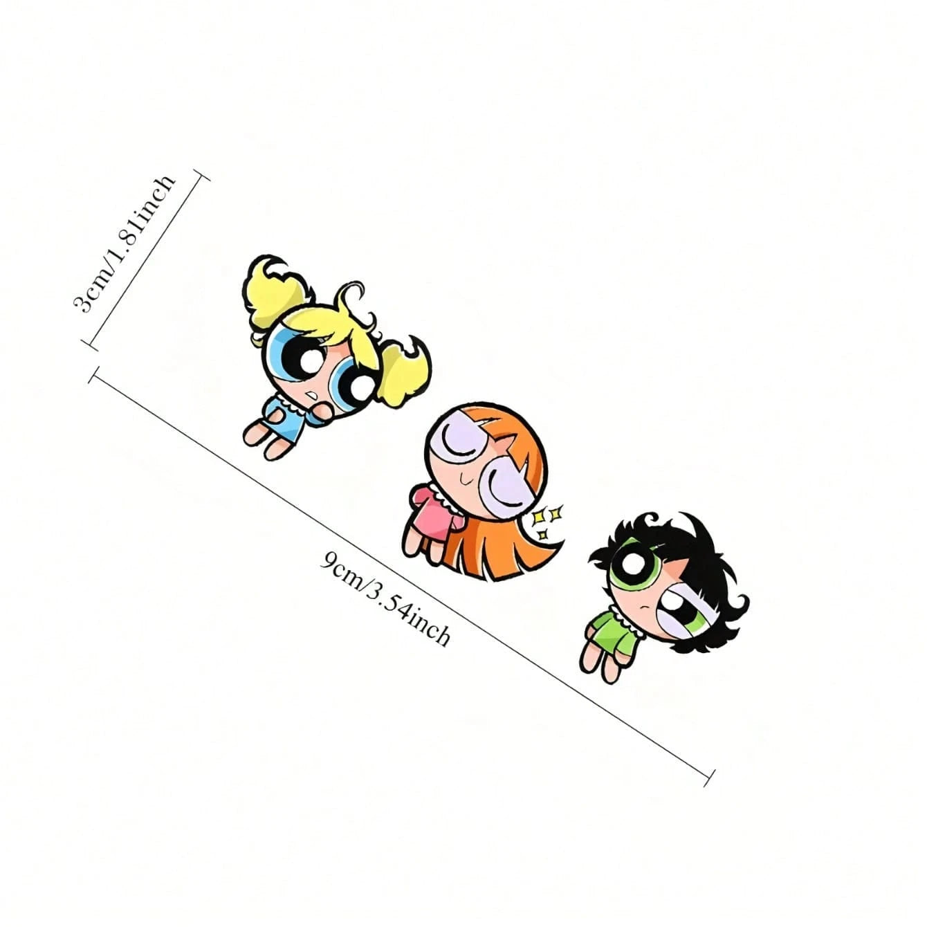 Warner Bros The Powerpuff Girls Cute Cartoon Anime Girl Car Rearview Mirror Sticker, Car Decoration Mirror Face Sticker, Car Truck Rearview Mirror Decoration, Car Sticker For Interior Painting, Car In