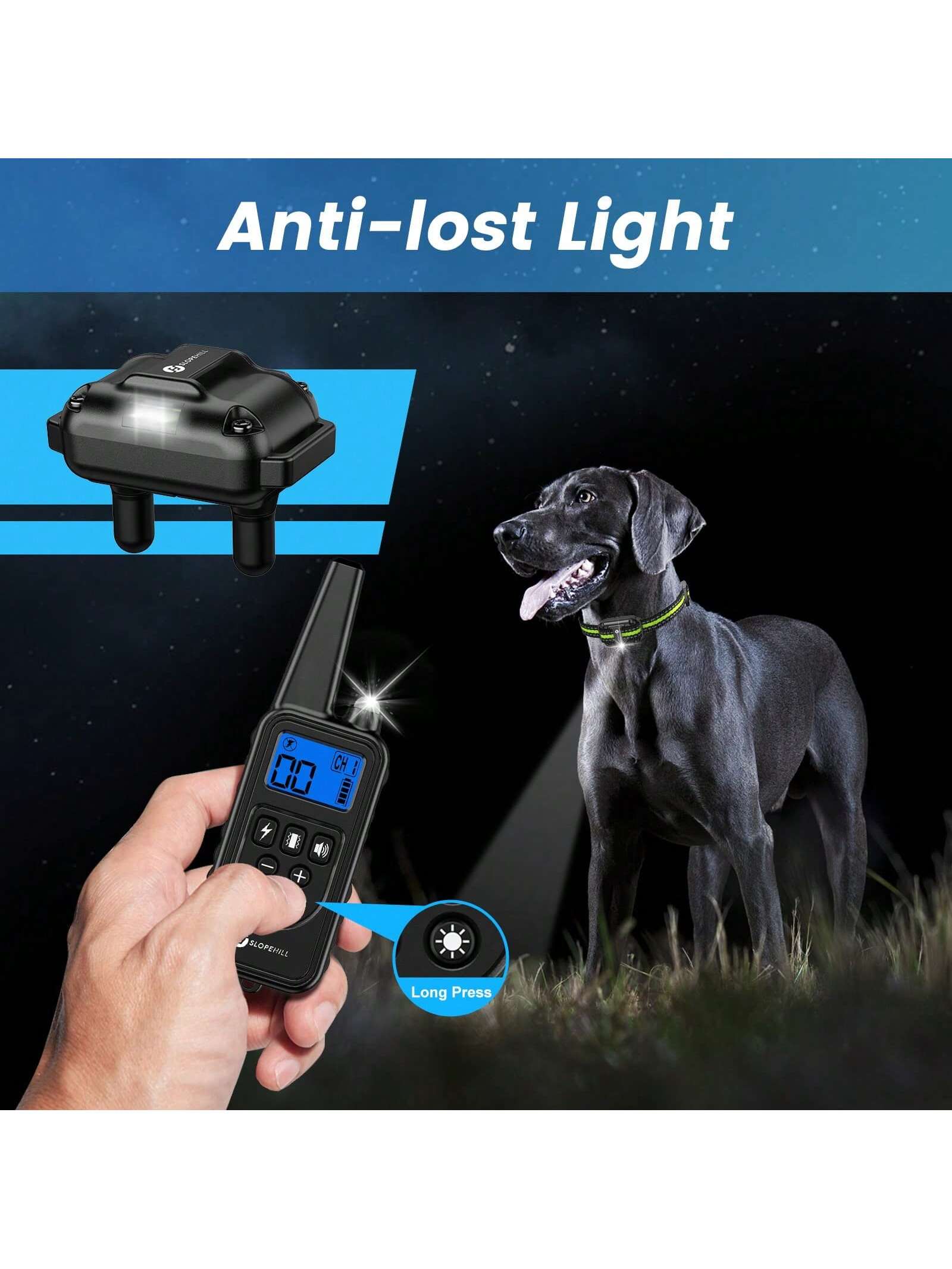 Waterproof Dog Training Collar, Remote Range 2600ft, 3 Training Modes: Beep, Shock, Vibration, Rechargeable Shock Collar Suitable For Small, Medium And Large Dogs, Remote And Collar Both Have LED Ligh