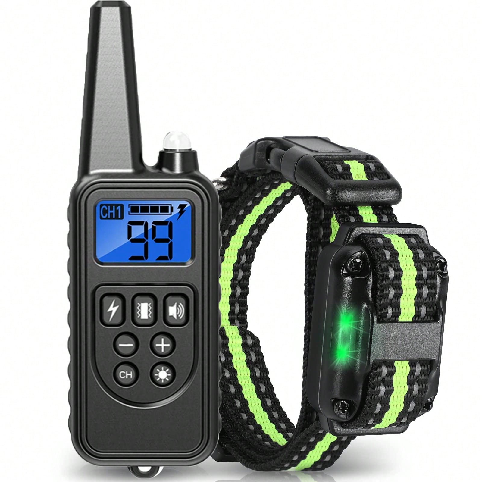 Waterproof Dog Training Collar, Remote Range 2600ft, 3 Training Modes: Beep, Shock, Vibration, Rechargeable Shock Collar Suitable For Small, Medium And Large Dogs, Remote And Collar Both Have LED Ligh
