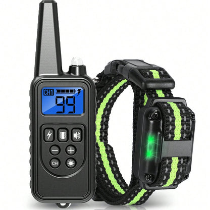 Waterproof Dog Training Collar, Remote Range 2600ft, 3 Training Modes: Beep, Shock, Vibration, Rechargeable Shock Collar Suitable For Small, Medium And Large Dogs, Remote And Collar Both Have LED Ligh