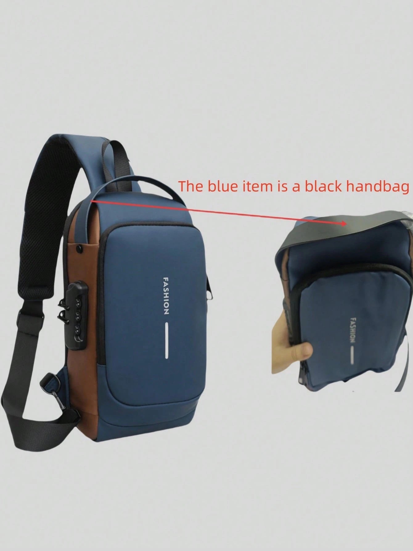 Waterproof Oxford Texture Men's Sling Chest Bag With Password Lock- Fashion Motorcycle Crossbody Bag With Phone Pocket, Zippers Closure For Daily Commute, Anti-Theft Crossbody Waist Pack Suitable For