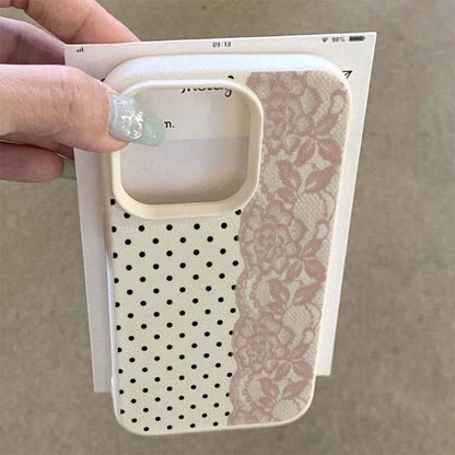 White Black Polka Dot Fashion TPU Shockproof 1pc White Polka Dot Pattern Full Coverage TPU Shockproof Phone Case, Compatible With 16, 15, 14, 13, 12, 11 Pro Max, And Series, International Version, Not