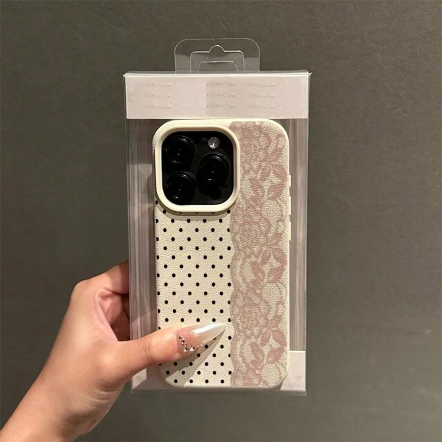White Black Polka Dot Fashion TPU Shockproof 1pc White Polka Dot Pattern Full Coverage TPU Shockproof Phone Case, Compatible With 16, 15, 14, 13, 12, 11 Pro Max, And Series, International Version, Not