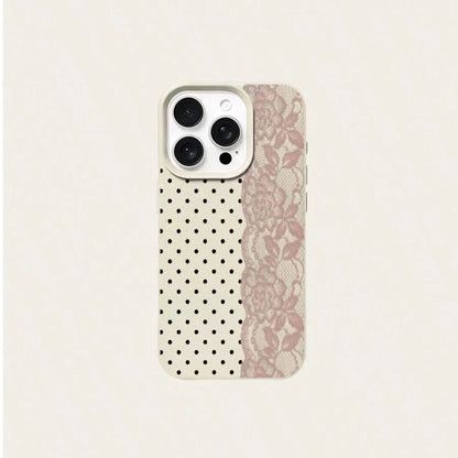 White Black Polka Dot Fashion TPU Shockproof 1pc White Polka Dot Pattern Full Coverage TPU Shockproof Phone Case, Compatible With 16, 15, 14, 13, 12, 11 Pro Max, And Series, International Version, Not