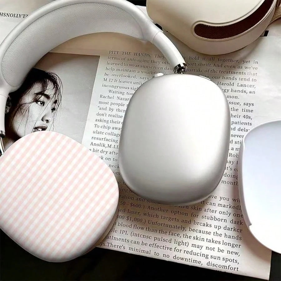 White Pink Polka Dot Polka Dot Pink Bluetooth Headphone Case Girly Ins Style Spring Easter Gift