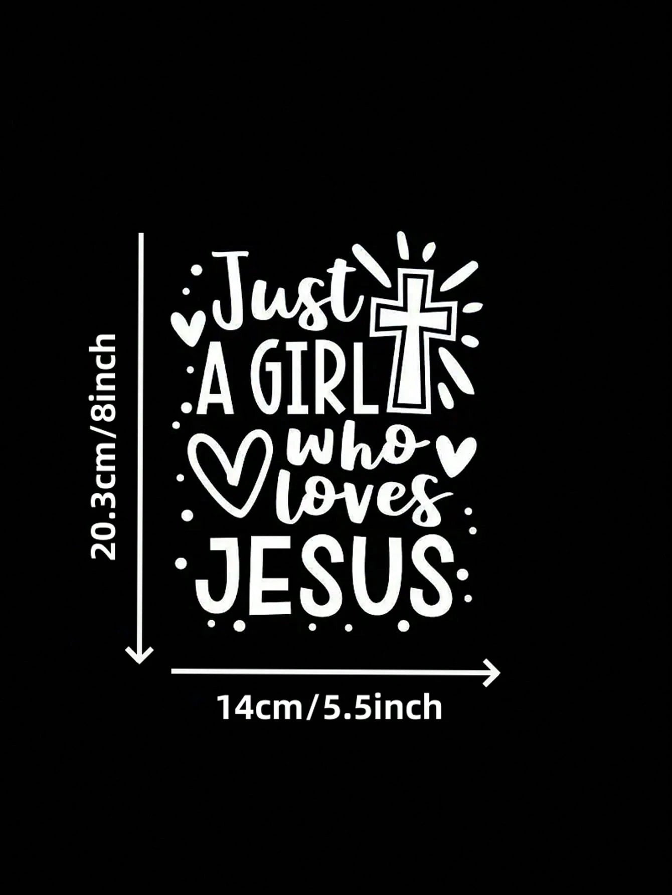 Who Loves Jesus Is Just A Girl Car Sticker, Laptop, Water Bottle, Phone, Car, Truck, Van, SUV, Motorcycle, Vehicle, Paint, Window, Wall, Cup, Bumper, Craft Sticker
