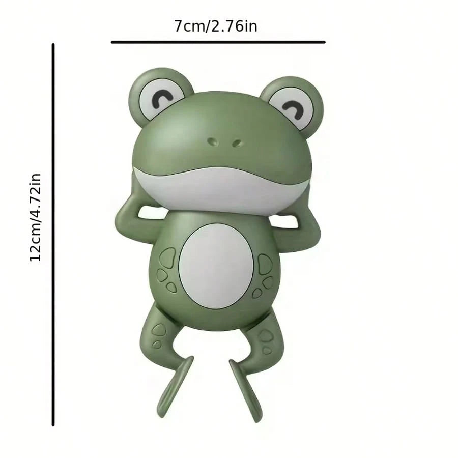 Wind-Up Swimming Frog Bath Toy For Baby, Floating Water Play Toy For Infants And Toddlers In Bathtub And Pool