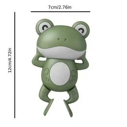 Wind-Up Swimming Frog Bath Toy For Baby, Floating Water Play Toy For Infants And Toddlers In Bathtub And Pool