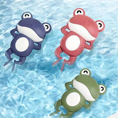 Wind-Up Swimming Frog Bath Toy For Baby, Floating Water Play Toy For Infants And Toddlers In Bathtub And Pool