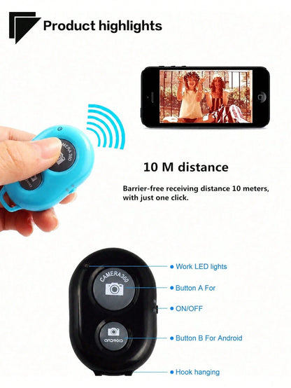 Wireless Camera Shutter Remote Control For Smartphones- Compatible With IOS/Android, IPod, Tablets, HD Selfie Shutter, For Taking Photos And Videos. Remote Shutter Suitable For Summer Vacation, Trave