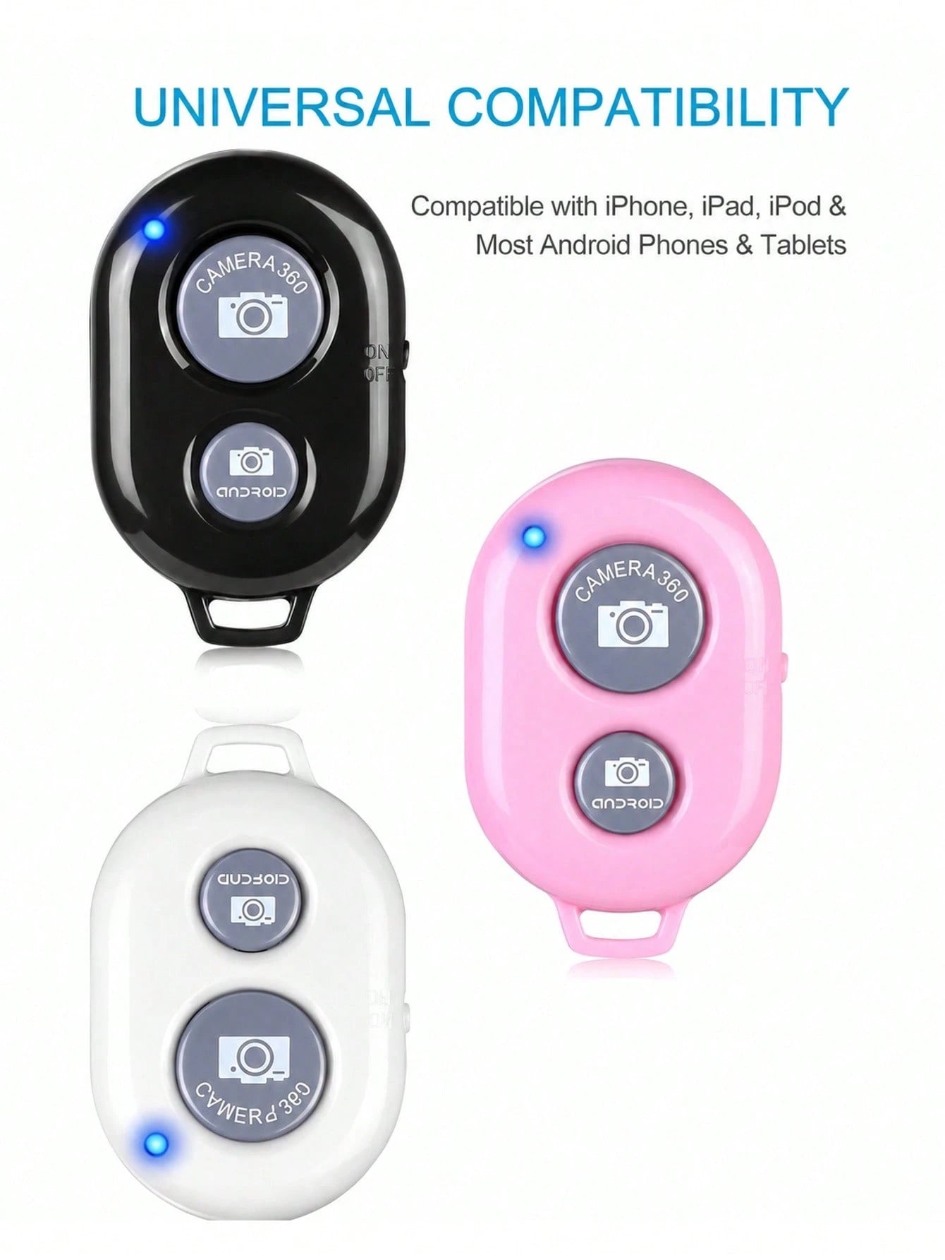 Wireless Camera Shutter Remote Control For Smartphones- Compatible With IOS/Android, IPod, Tablets, HD Selfie Shutter, For Taking Photos And Videos. Remote Shutter Suitable For Summer Vacation, Trave