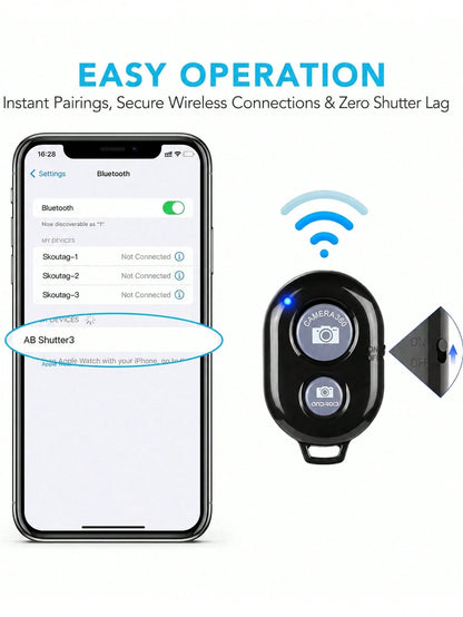 Wireless Camera Shutter Remote Control For Smartphones- Compatible With IOS/Android, IPod, Tablets, HD Selfie Shutter, For Taking Photos And Videos. Remote Shutter Suitable For Summer Vacation, Trave