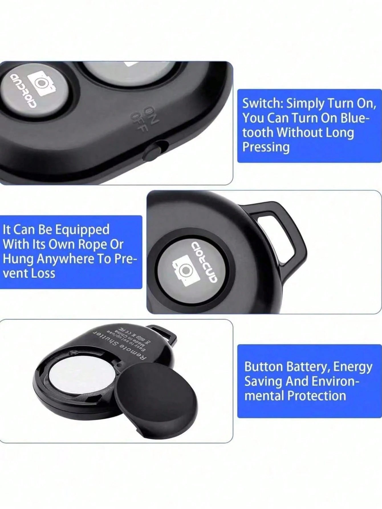 Wireless Camera Shutter Remote Control For Smartphones- Compatible With IOS/Android, IPod, Tablets, HD Selfie Shutter, For Taking Photos And Videos. Remote Shutter Suitable For Summer Vacation, Trave