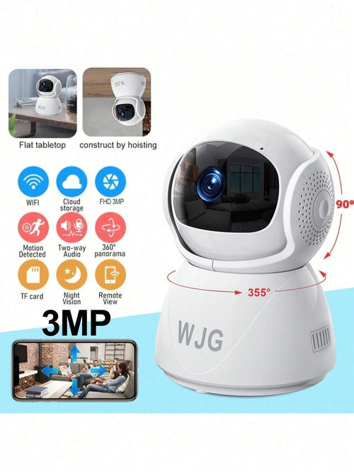 WJG Baby Monitor, 1290P HD Video Baby Monitor With Camera And Audio, 2.4GHz Camera With Night Vision, Baby And Pet Motion Detection, Cloud Storage