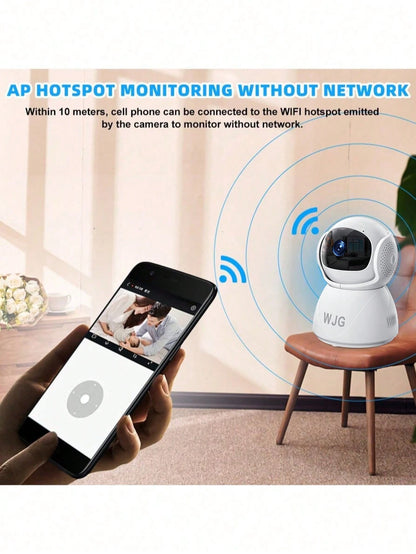 WJG Baby Monitor, 1290P HD Video Baby Monitor With Camera And Audio, 2.4GHz Camera With Night Vision, Baby And Pet Motion Detection, Cloud Storage