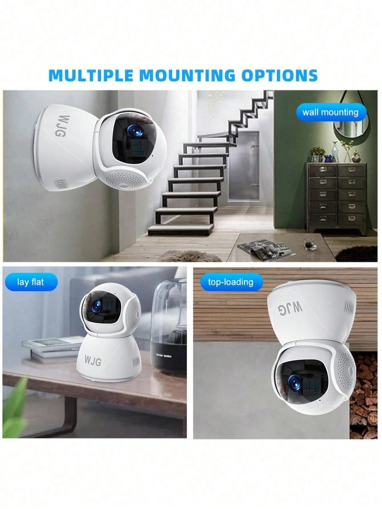 WJG Baby Monitor, 1290P HD Video Baby Monitor With Camera And Audio, 2.4GHz Camera With Night Vision, Baby And Pet Motion Detection, Cloud Storage