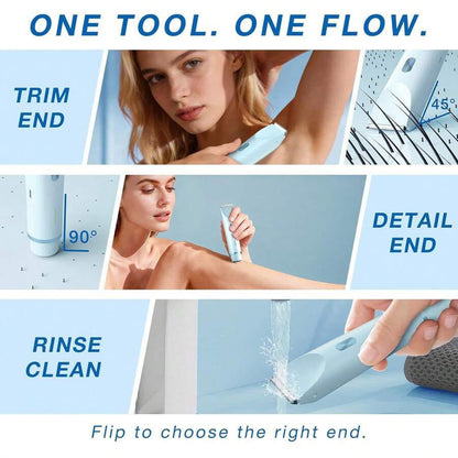 Women's 2-In-1 Dual-Head Electric Trimmer & Shaver, Wet & Dry Use, Full Body Hair Removal, Suitable For Bikini Line, Underarms, Legs, Arms And Face, Long Battery Life, Can Remove Facial Hair, Adjustab