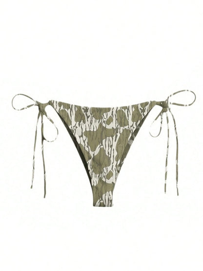 Women's Camo Halter Bathing Suit Summer Swimsuit Bikini Set Swimsuit Tie Side Two Piece Bathing Suit