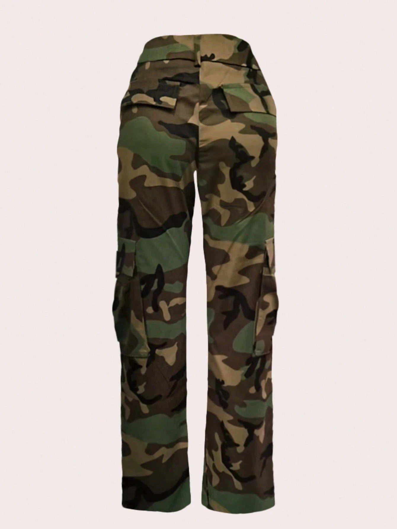 Women's Casual Camo Print Straight Cargo Pants