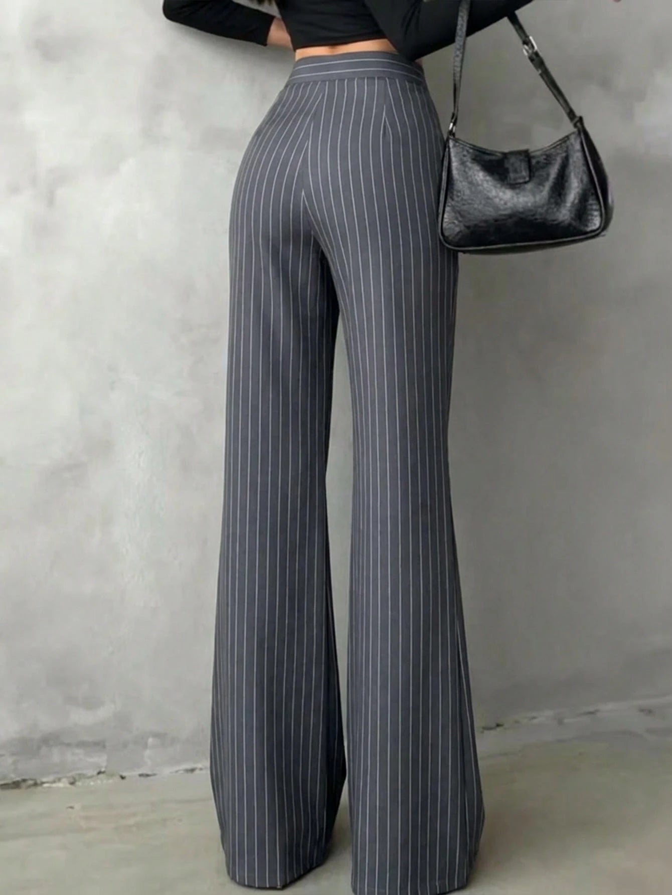 Women's Casual Elegant Black Straight Leg Pants, Summer Trousers With Asymmetric V-Waistline To Accentuate Curves, Suitable For School, Daily Wear, Work Commute, Dates, Holidays