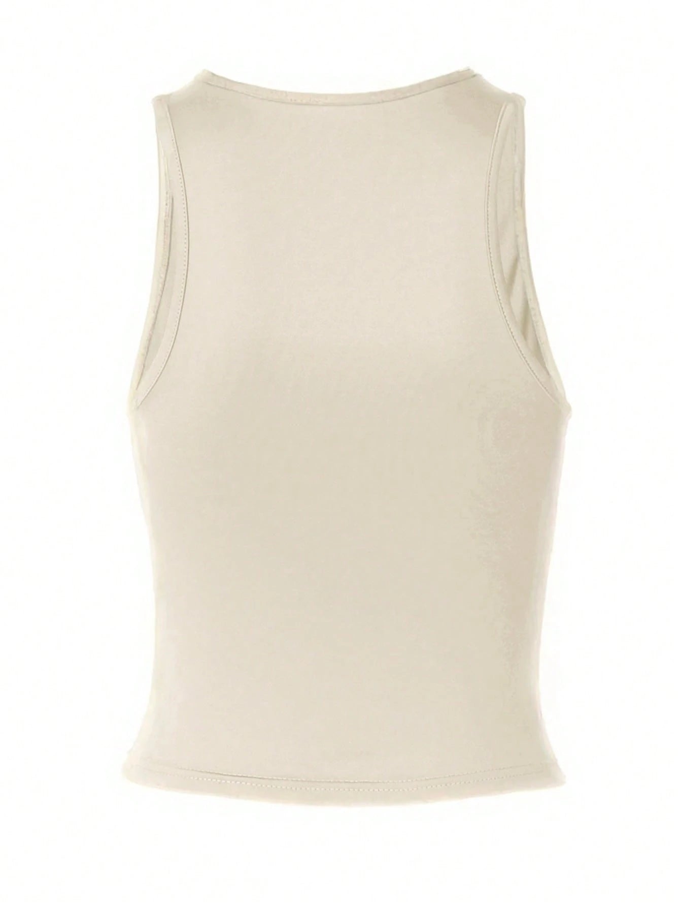 Women's Casual Solid Color Fitted Crop Top, Sexy Camisole For Street, Daily Wear, Vacation, Spring/Summer