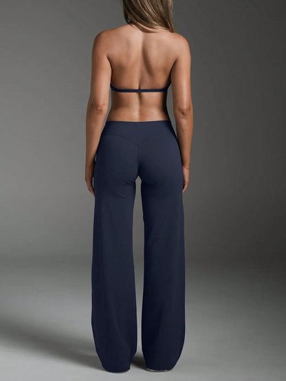 Women's Commuting Sports Elegant Modern Workplace Solid Color Slim Fit Flare Pants Spring
