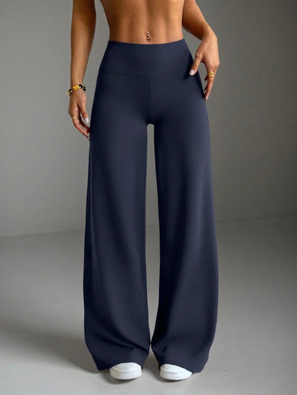 Women's Commuting Sports Elegant Modern Workplace Solid Color Slim Fit Flare Pants Spring