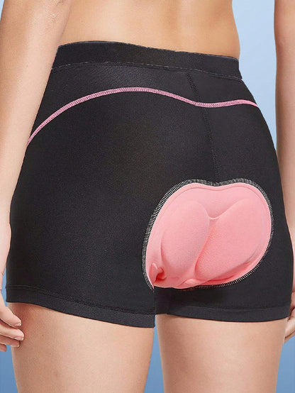 Women's Cycling Shorts With Silicone Pad, Elastic High Waist And Butt Lifter, One Piece Cycling Outfit Biker Shorts Pink Summer Sports
