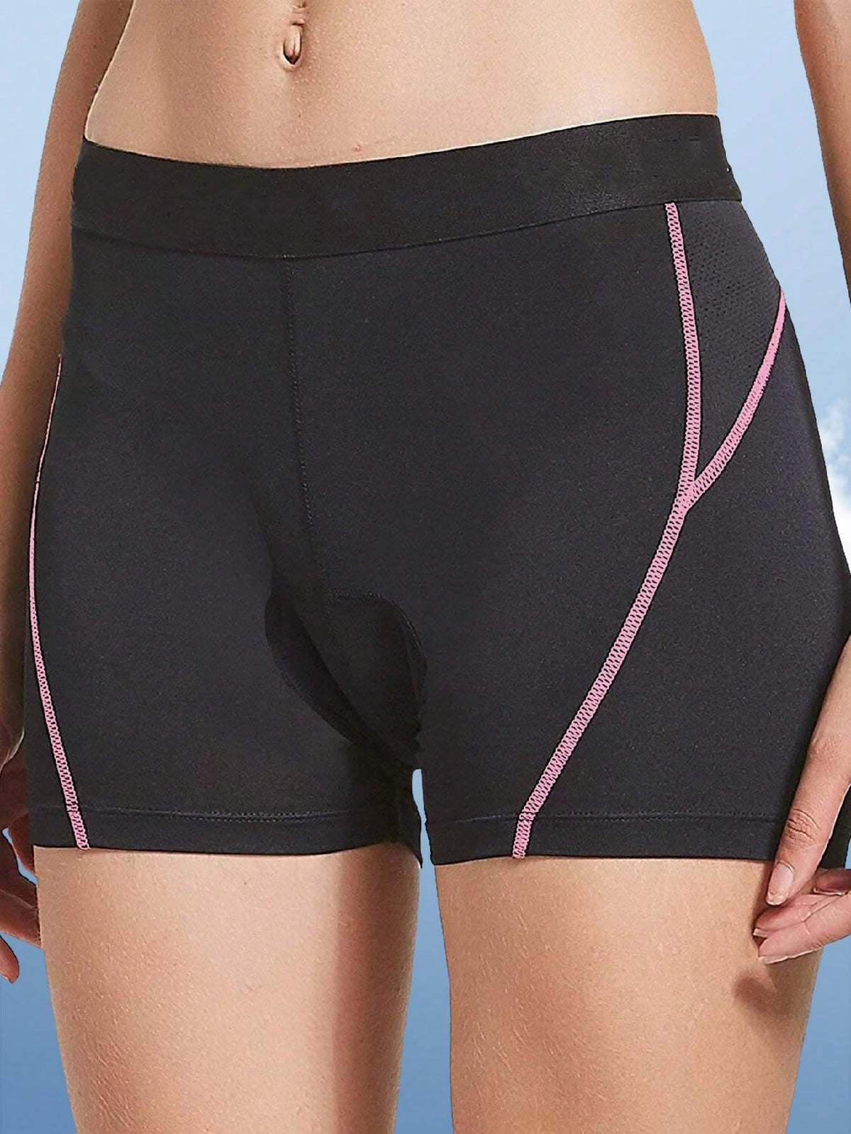 Women's Cycling Shorts With Silicone Pad, Elastic High Waist And Butt Lifter, One Piece Cycling Outfit Biker Shorts Pink Summer Sports