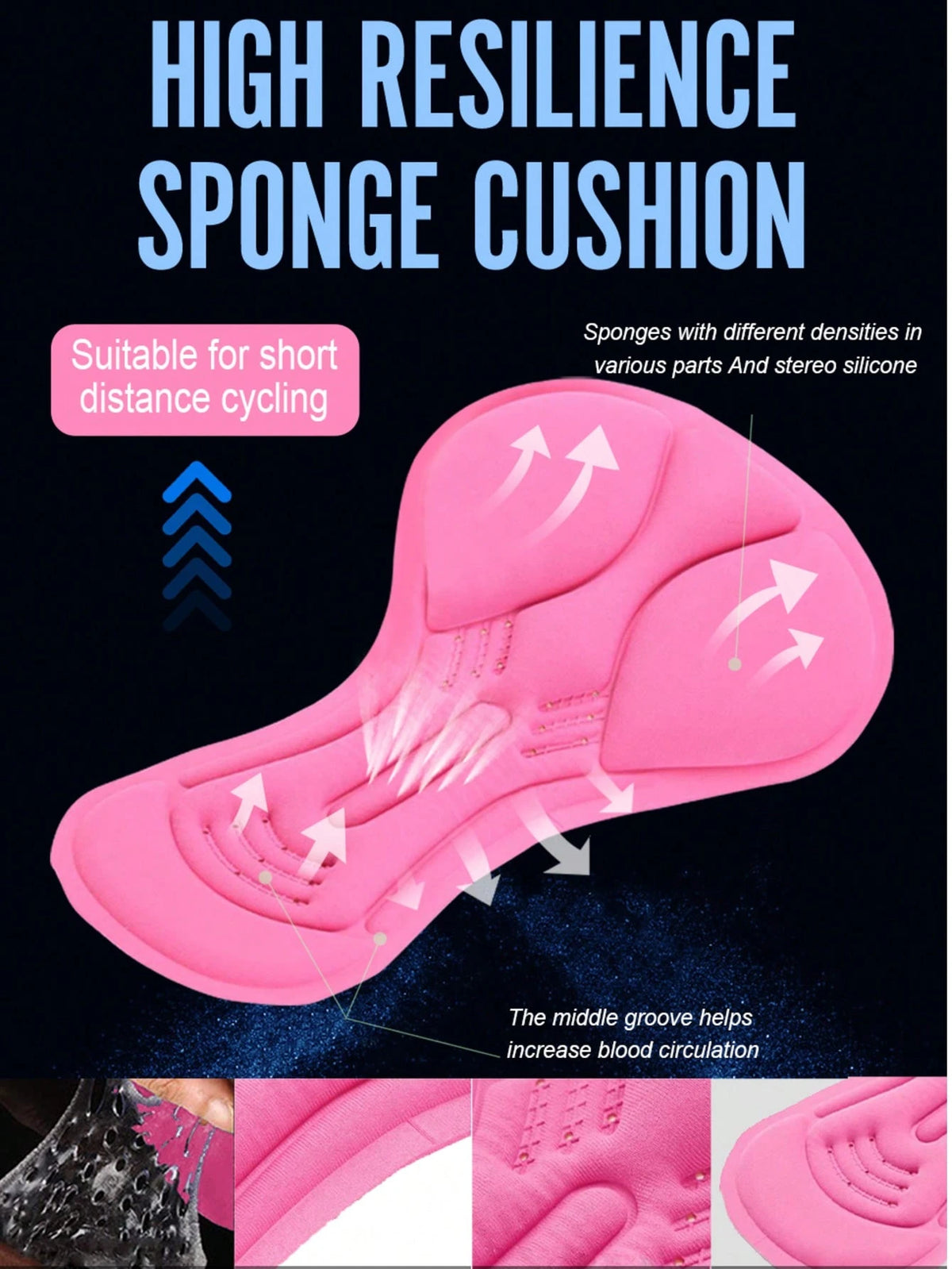 Women's Cycling Shorts With Silicone Pad, Elastic High Waist And Butt Lifter, One Piece Cycling Outfit Biker Shorts Pink Summer Sports