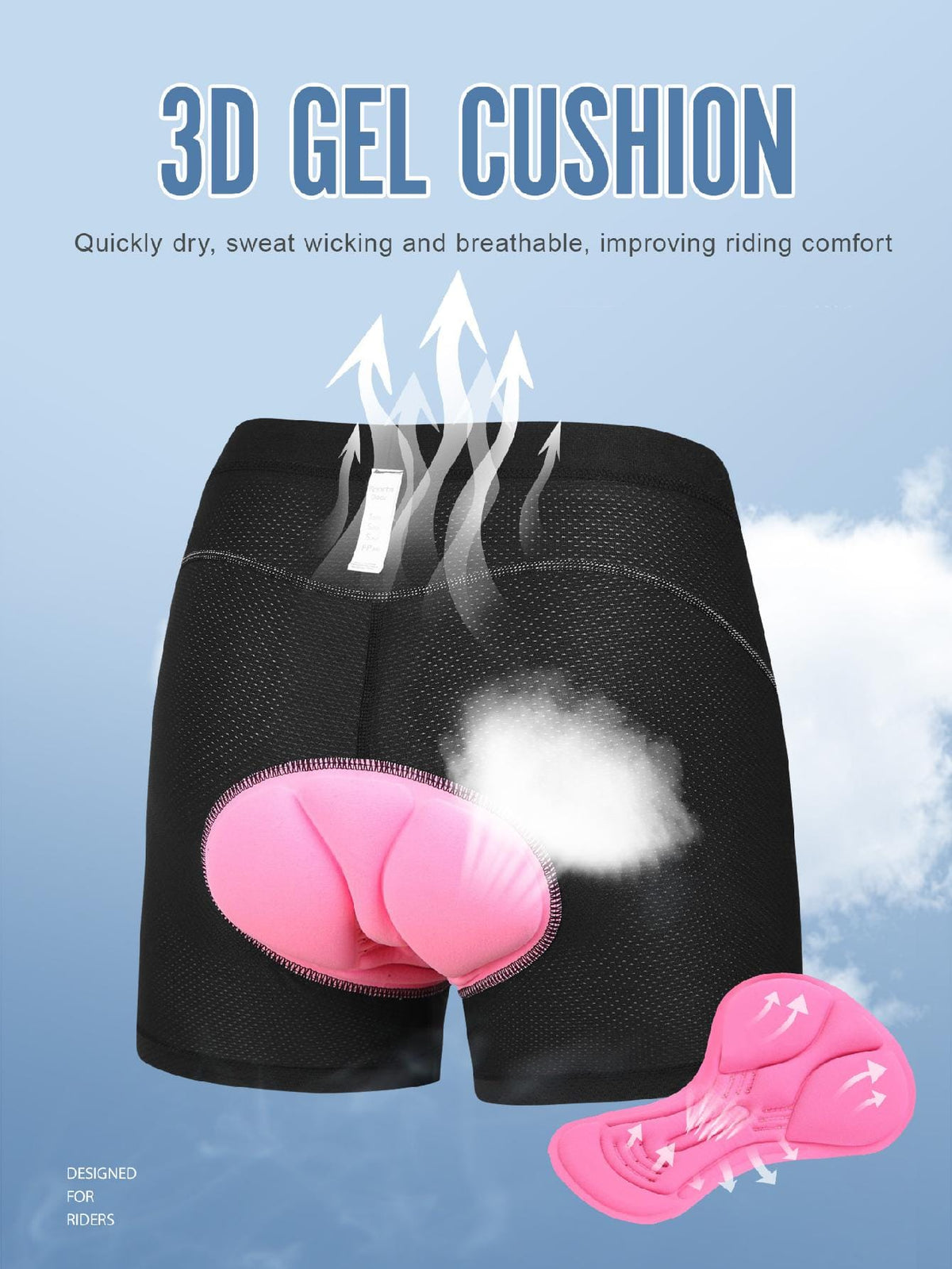 Women's Cycling Shorts With Silicone Pad, Elastic High Waist And Butt Lifter, One Piece Cycling Outfit Biker Shorts Pink Summer Sports
