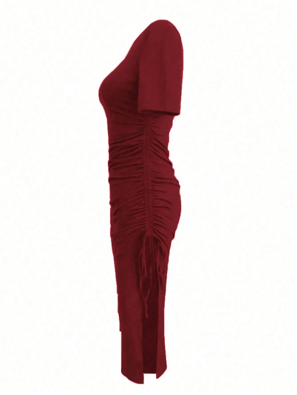 Women's Distressed High Slit Short Sleeve Dress