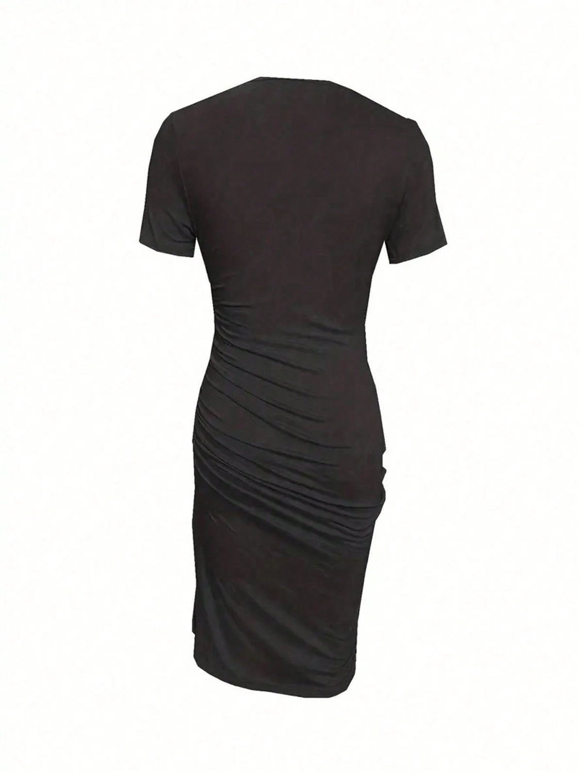Women's Distressed High Slit Short Sleeve Dress