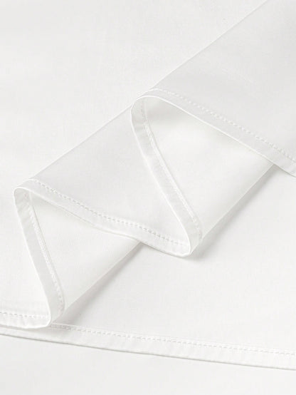Women's Elegant Off-White Silk Satin Blouses,Tie Collar Short Sleeve Shirt,Loose Fit Work Formal Attire For Summer,Business Party Graduation Blouse