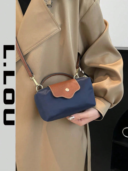Women's Fabric Nylon Mini Minimalist Crossbody Bag, Magnetic Dumpling Shaped Design, Casual Cute Fashion Handbag