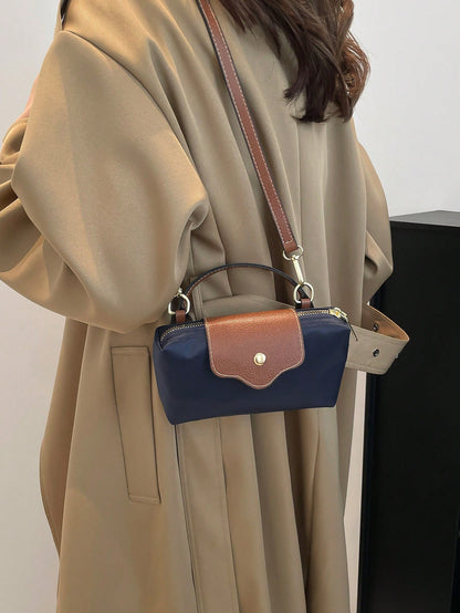 Women's Fabric Nylon Mini Minimalist Crossbody Bag, Magnetic Dumpling Shaped Design, Casual Cute Fashion Handbag