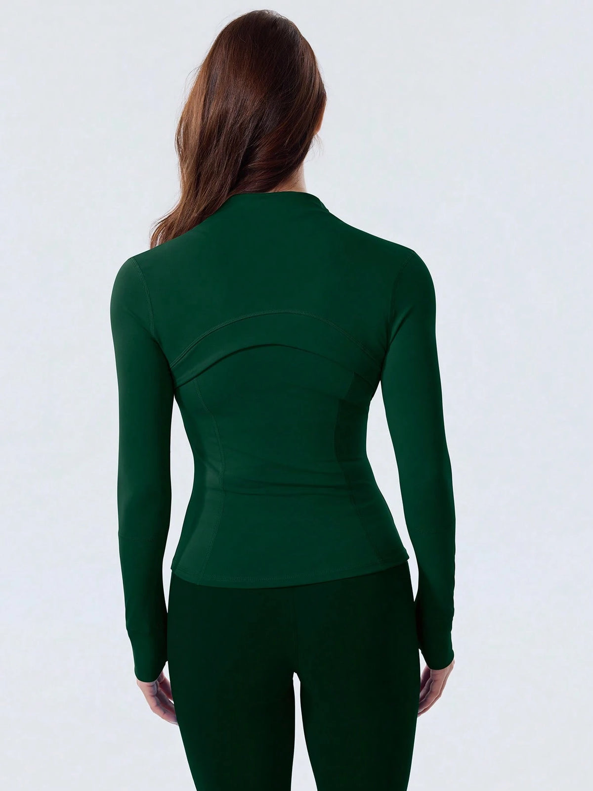 Women's High Stretch Slim Fit BBL Jacket Gold Zip Up Stand Collar Thumb Hole Activewear Top Multi Color Gym Workout Casual Wear