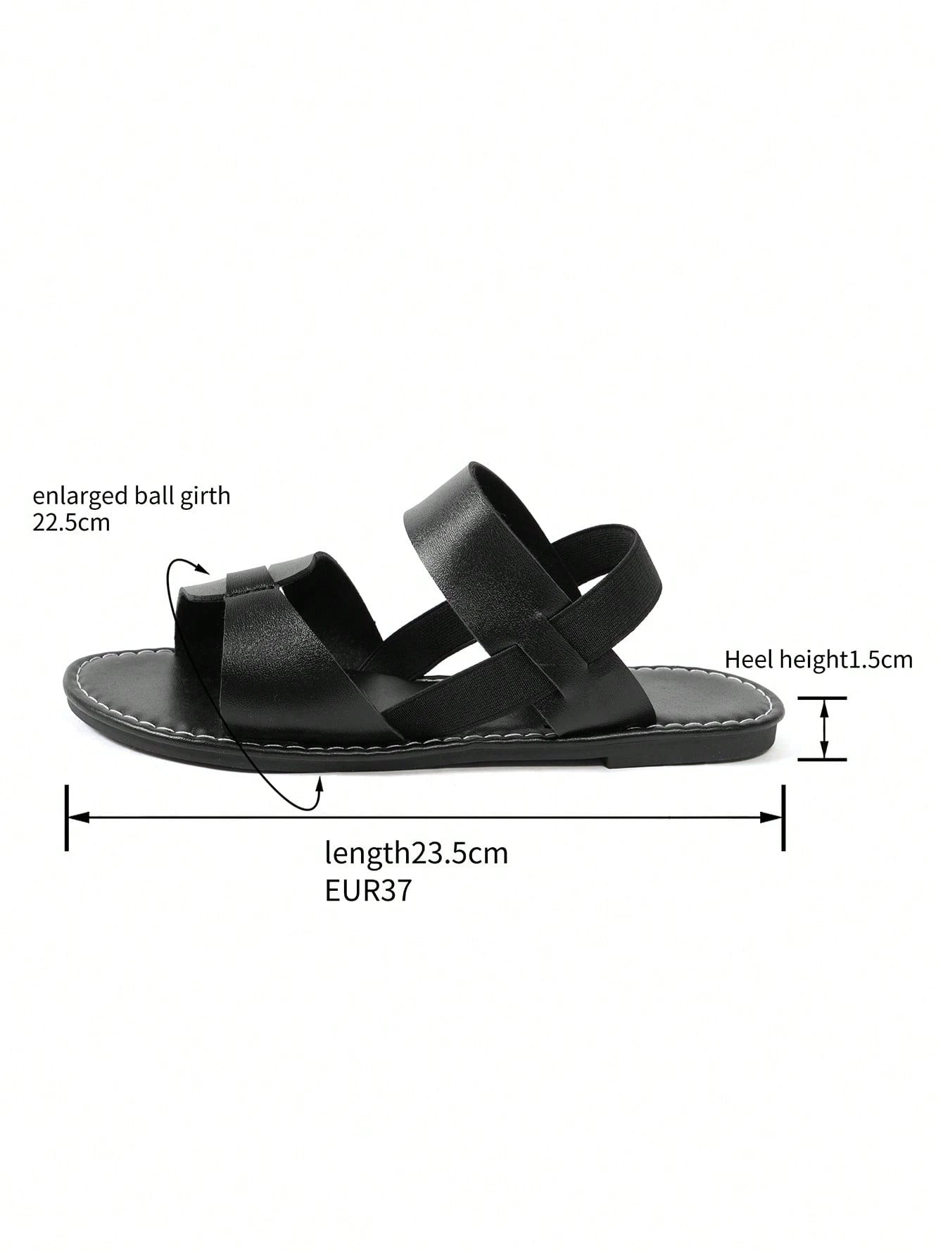 Women's Loose Fit Elastic Back Strap Sandals, Fashion Wide Toe Box For Wide Feet, Versatile Outdoor Minimalist Beach Casual Flat Sandals