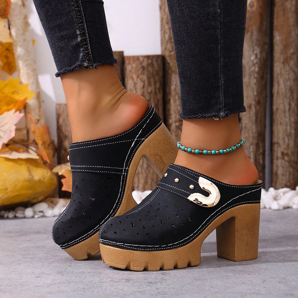 Women's Plus Size High-Heel Sandals, 2026 Summer New Arrival Platform Sandals, Single Strap Sandals, Elegant Style Ladies Sandals