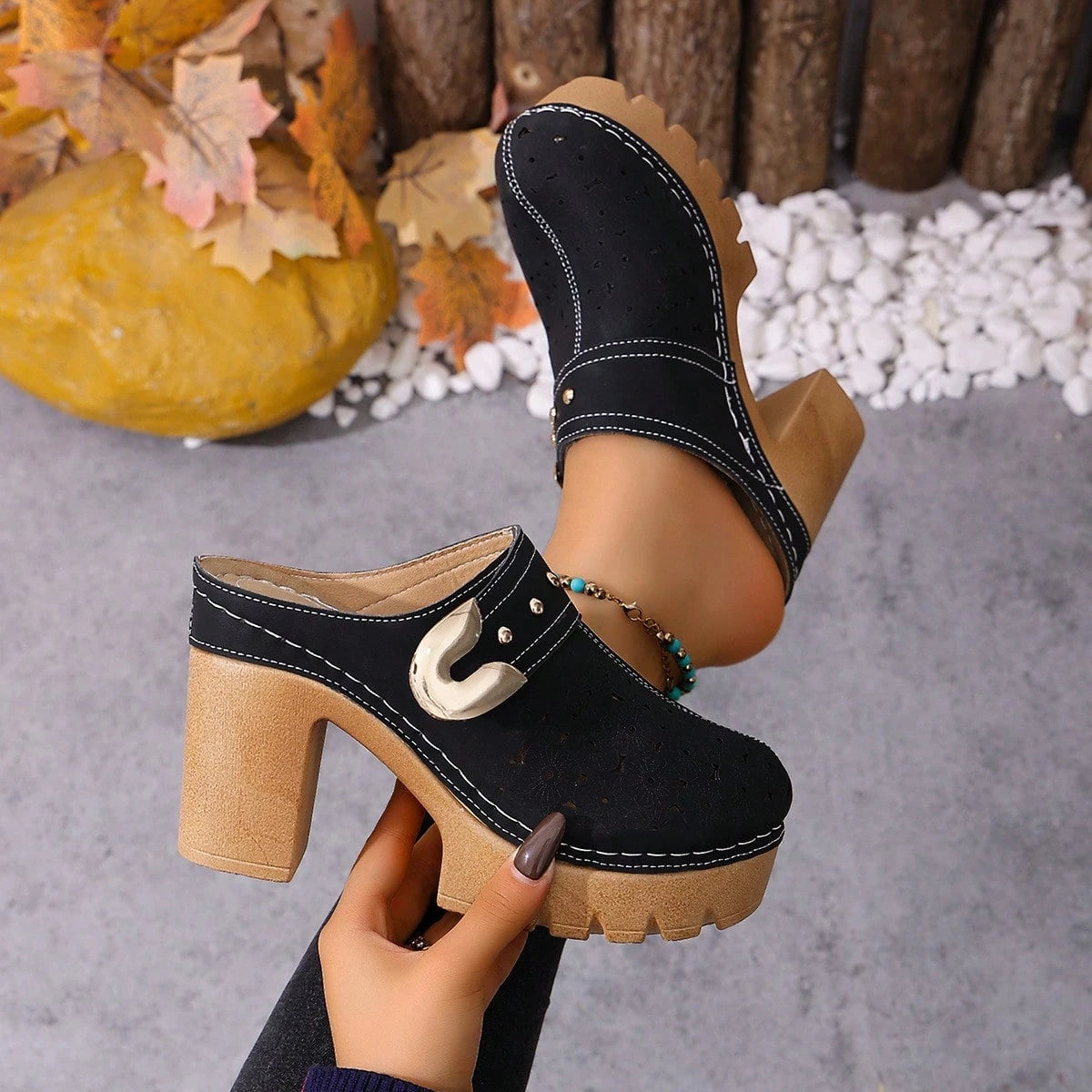 Women's Plus Size High-Heel Sandals, 2026 Summer New Arrival Platform Sandals, Single Strap Sandals, Elegant Style Ladies Sandals