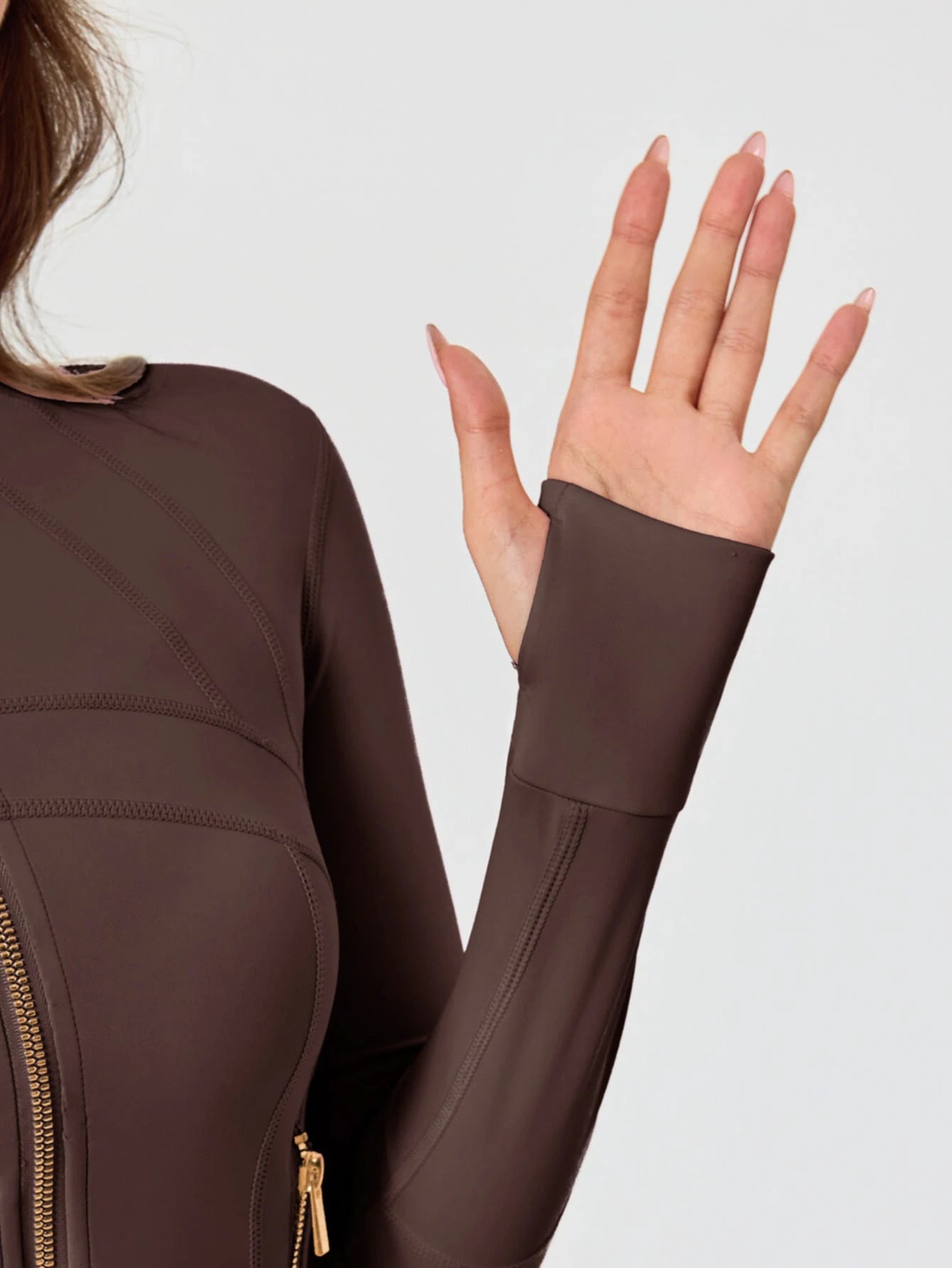 Women's Solid Color BBL Zip Up Sports Jacket With Pockets Gold Zipper High Stretch Lightweight Yoga Tennis Gym Workout Outerwear Workout Clothes Pickleball Clothes