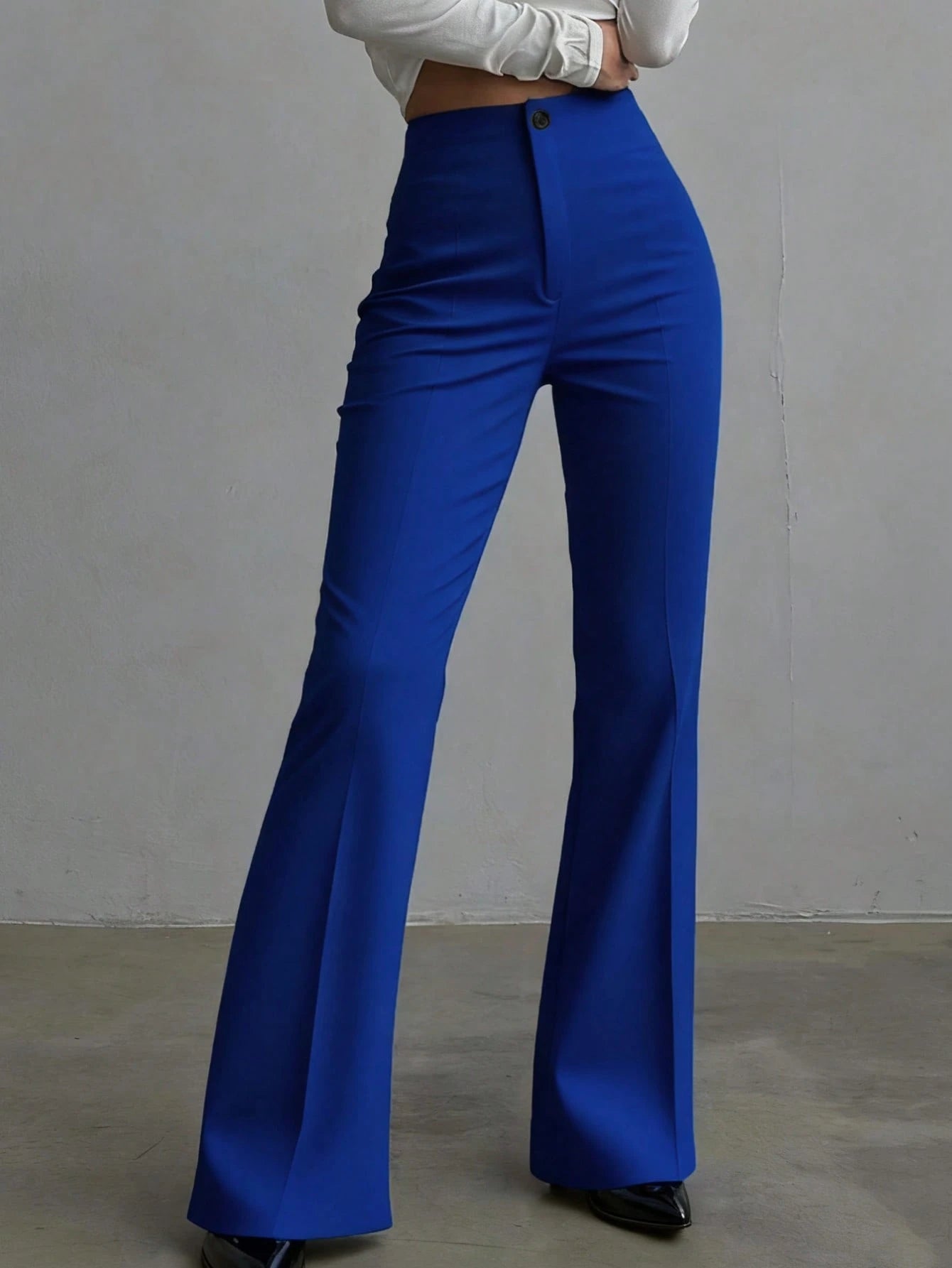 Women's Solid Color Casual Elegant High Waist Straight Leg Pants, Suitable For Daily Wear, Commuting, Office, Home, Dating, Small Gatherings, Light Socializing, Autumn