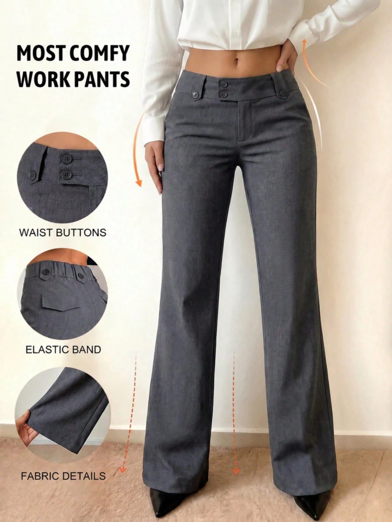 Women's Solid Color Casual Versatile Daily Wear Long Pants